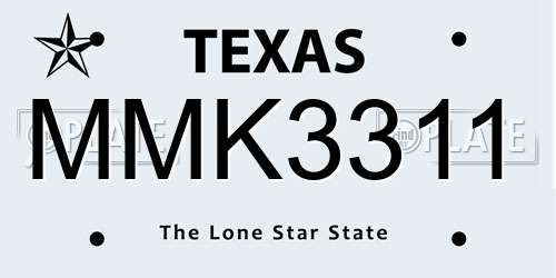 MMK3311 Texas License Plate