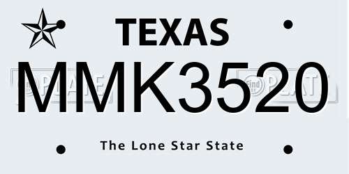 MMK3520 Texas License Plate