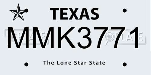 MMK3771 license plate in TX state