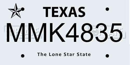 MMK4835 Texas License Plate