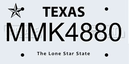 MMK4880 Texas License Plate