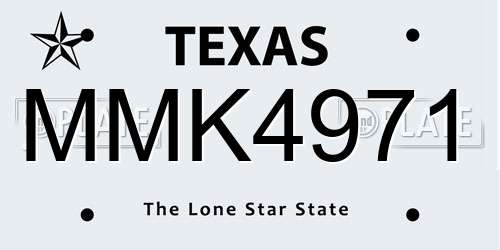 MMK4971 Texas License Plate