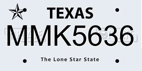 MMK5636 Texas License Plate