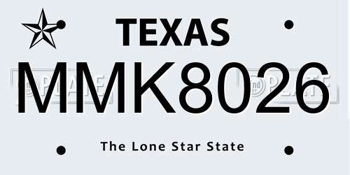 MMK8026 Texas License Plate