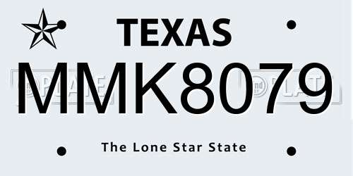 MMK8079 Texas License Plate