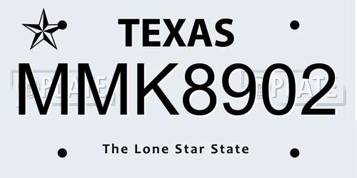 MMK8902 Texas License Plate