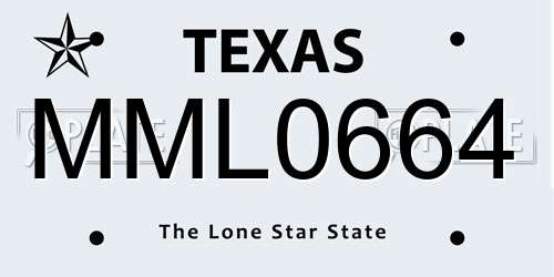 MML0664 Texas License Plate