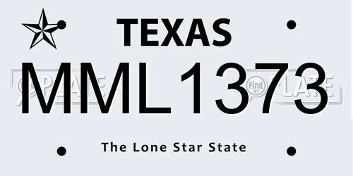 MML1373 Texas License Plate