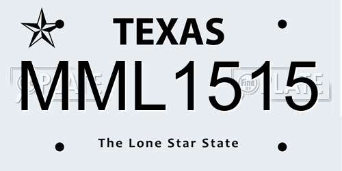 MML1515 Texas License Plate