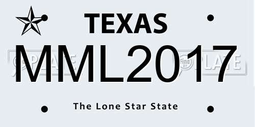 MML2017 Texas License Plate