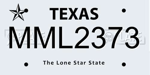 MML2373 Texas License Plate