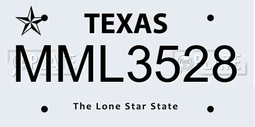 MML3528 Texas License Plate