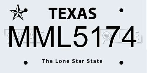 MML5174 Texas License Plate