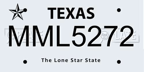 MML5272 Texas License Plate