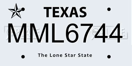 MML6744 Texas License Plate