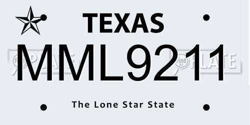 MML9211 Texas License Plate