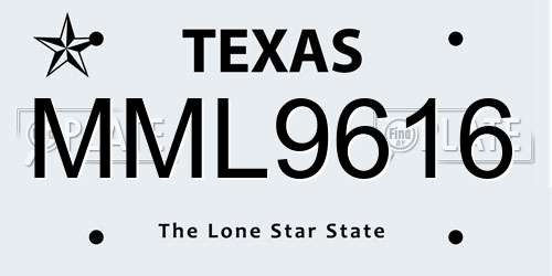 MML9616 Texas License Plate