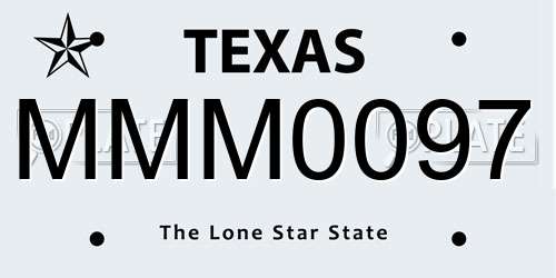 MMM0097 Texas License Plate