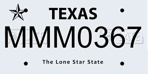 MMM0367 Texas License Plate
