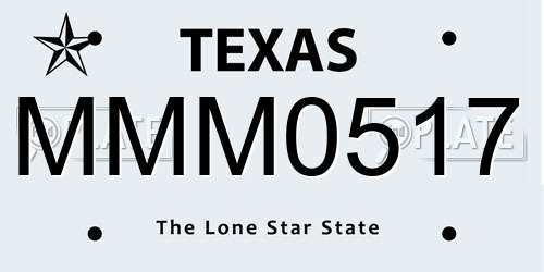MMM0517 Texas License Plate