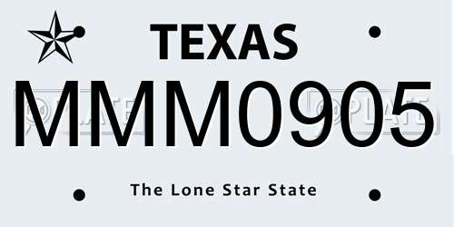 MMM0905 Texas License Plate
