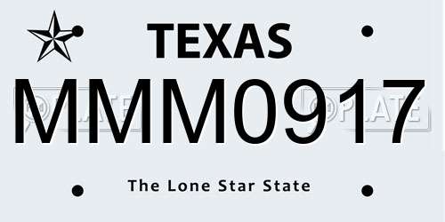 MMM0917 Texas License Plate