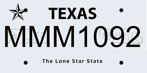 MMM1092 Texas License Plate