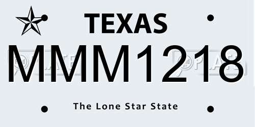 MMM1218 Texas License Plate