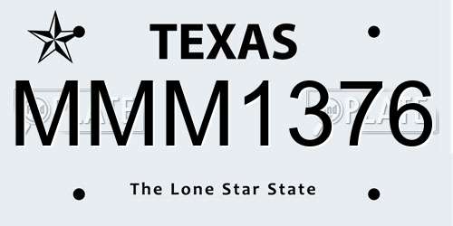 MMM1376 Texas License Plate