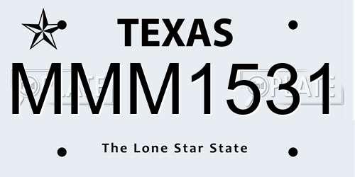 MMM1531 Texas License Plate