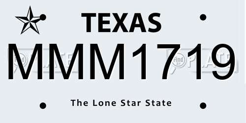 MMM1719 Texas License Plate