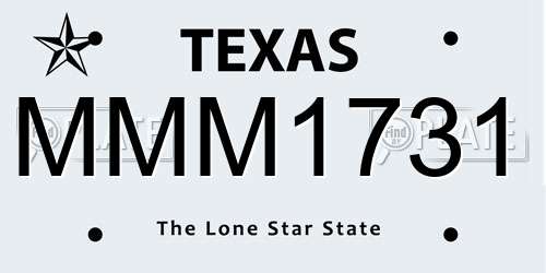 MMM1731 Texas License Plate