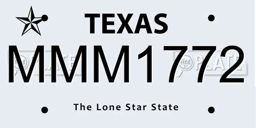 MMM1772 Texas License Plate