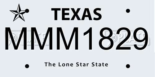MMM1829 Texas License Plate