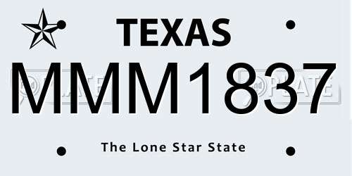 MMM1837 Texas License Plate