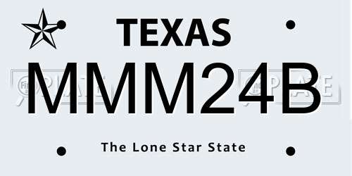 MMM24B Texas License Plate