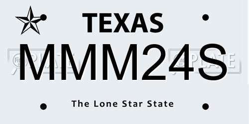 MMM24S Texas License Plate