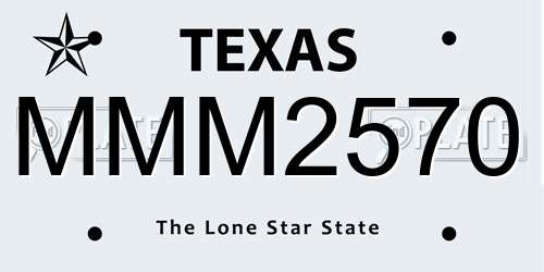 MMM2570 Texas License Plate