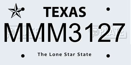 MMM3127 Texas License Plate