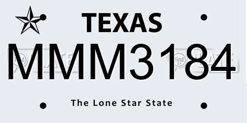 MMM3184 Texas License Plate