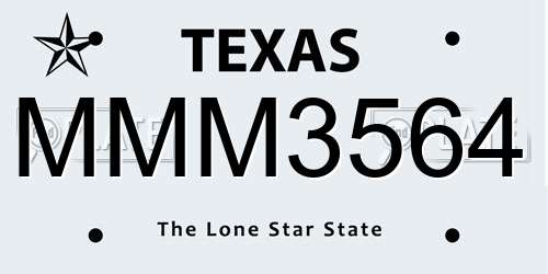 MMM3564 Texas License Plate