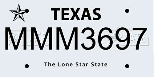 MMM3697 Texas License Plate