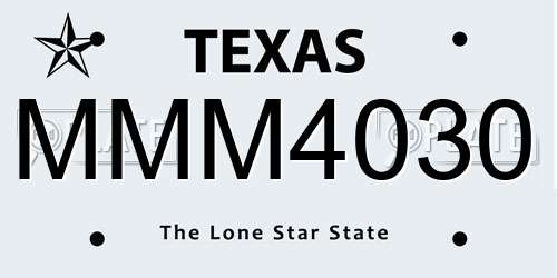 MMM4030 Texas License Plate