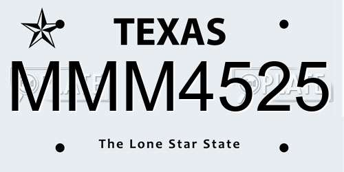 MMM4525 Texas License Plate