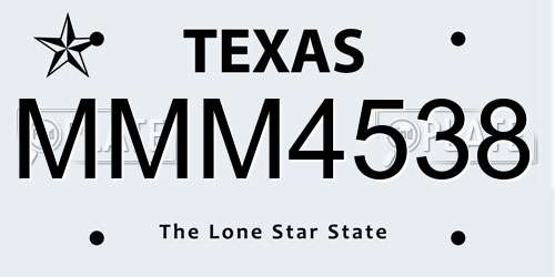 MMM4538 Texas License Plate