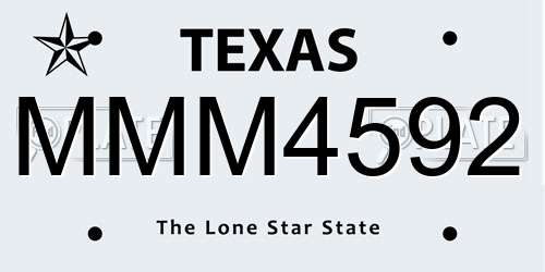 MMM4592 Texas License Plate