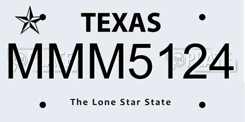 MMM5124 Texas License Plate