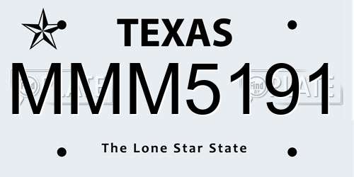 MMM5191 Texas License Plate