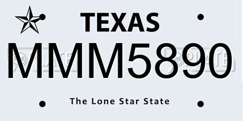 MMM5890 Texas License Plate