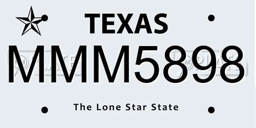 MMM5898 Texas License Plate